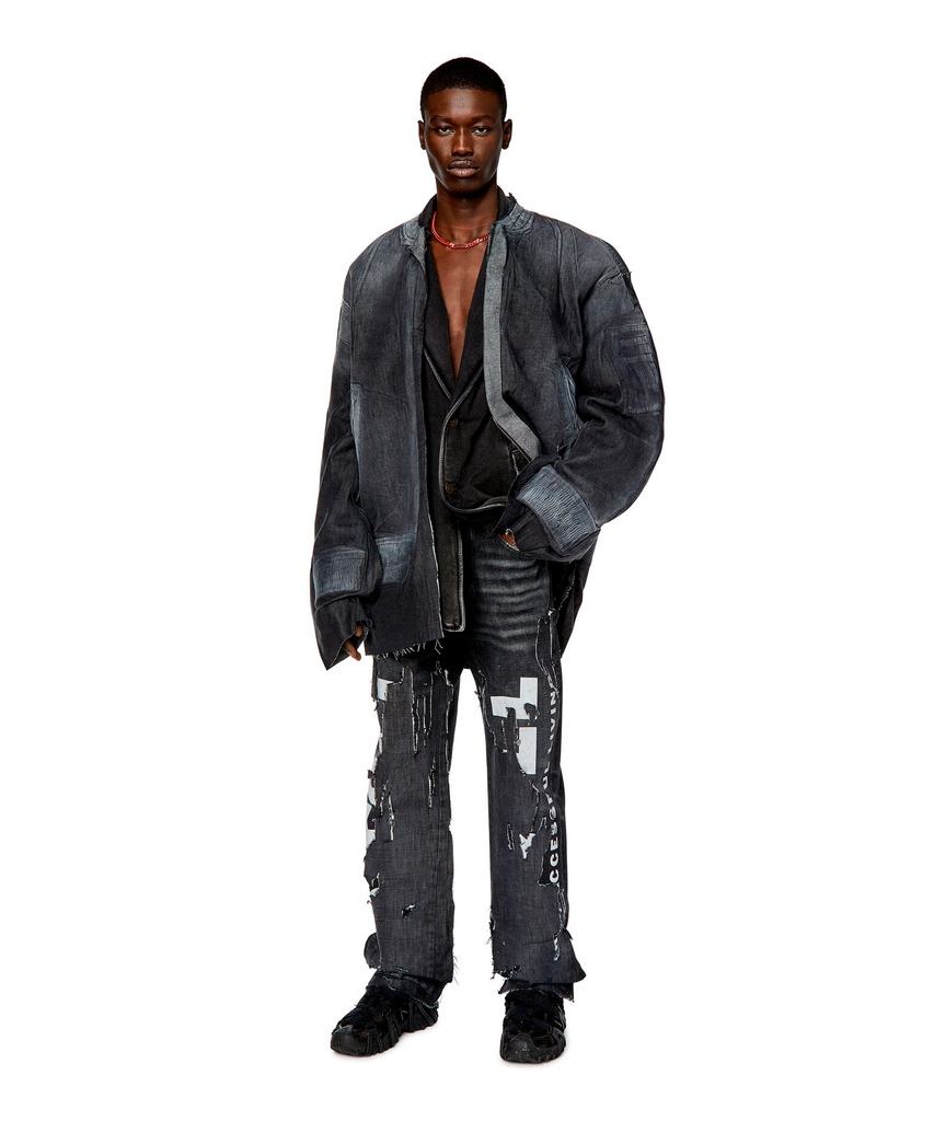wrongweather's tweet photo. Featured in the Spring Summer 2023 Runway Show, this denim jacket is an extravagant, deconstructed riff on a bomber silhouette. 
Shop DIESEL SS23 collection at https://t.co/pdT4L3Qs11

#diesel #denim #y2k #fashion #design #jeans #wrongweather https://t.co/GsQz2olU2q