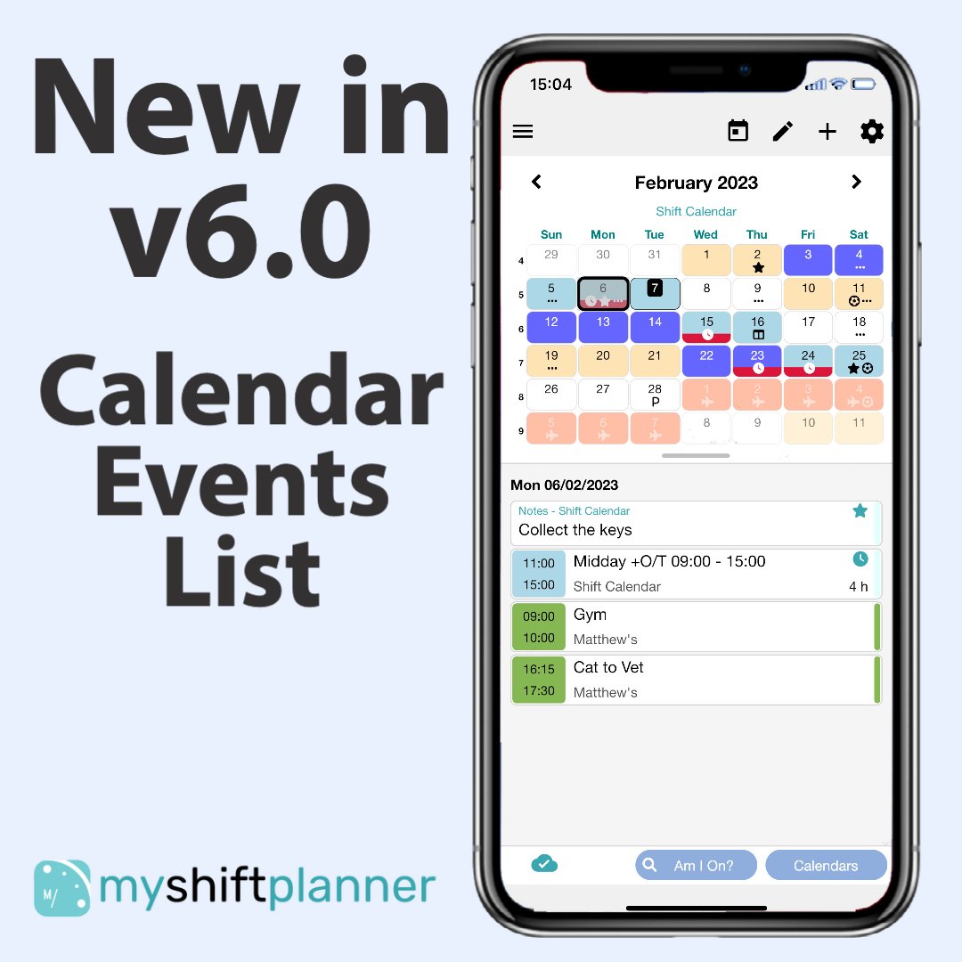 myshiftplanner's tweet photo. Have you seen the new Events List in MyShiftPlanner v6.0?

See shift details as well as imported events. Find out about the latest update - https://t.co/gM9mSqiNRe

#Shiftwork #Shiftworking #Shiftworker #MyShiftPlanner #Shifts #Shiftworklife #nurses
#Shift #NightShift https://t.co/S8bcUZ5Ci4