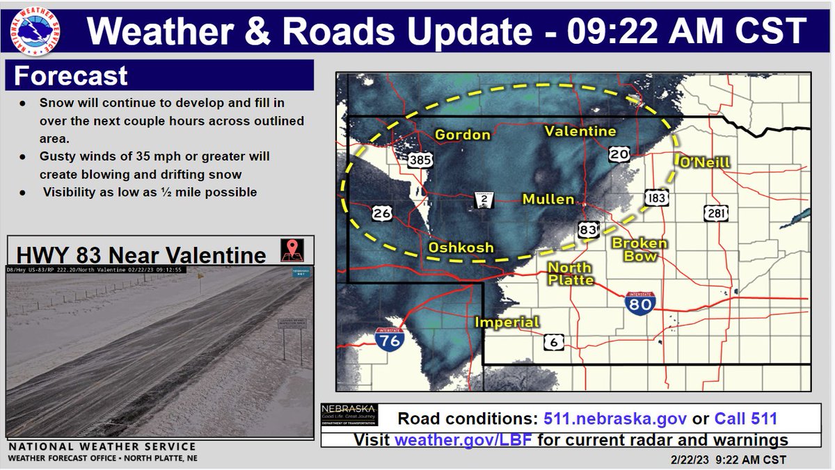 NWS North Platte on Twitter "Snow will continue to develop and fill in across the outlined area
