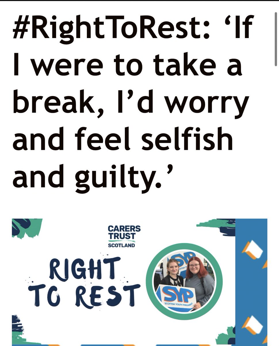 New blog on <a href="/OfficialSYP/">Scottish Youth Parliament</a>   website! the #RightToRest campaign by the YCYAC Advisory Group aims to give all young carers access to respite and short breaks, which is so important because every young carer deserves time to themselves