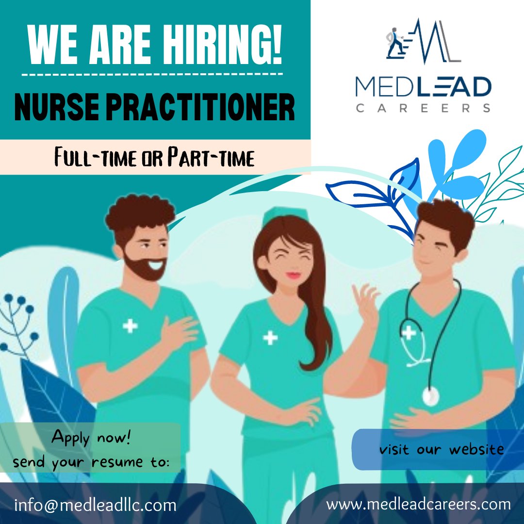 #medlead #nursepractitionerjobs  #nursepractitioners #fulltimejobs #parttimejobs