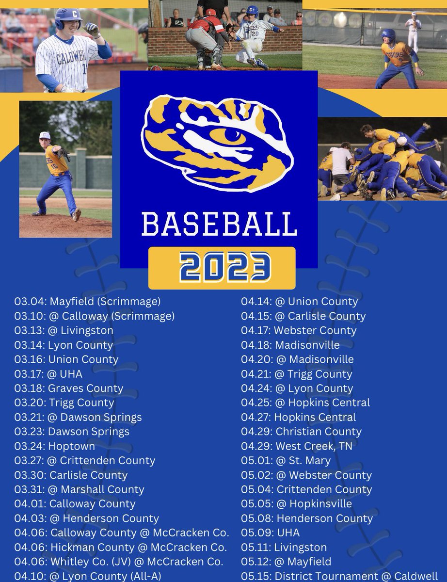 caldwell_tigers's tweet photo. Your 2023 Tiger baseball schedule! https://t.co/M3dHe0gE80
