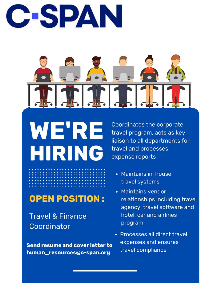 CSPANJOBS's tweet photo. We're hiring a Travel &amp; Finance Coordinator. Click https://t.co/kjv9bYGMOk to apply if you're interested! #jobs #finance https://t.co/LQwbhVGijO