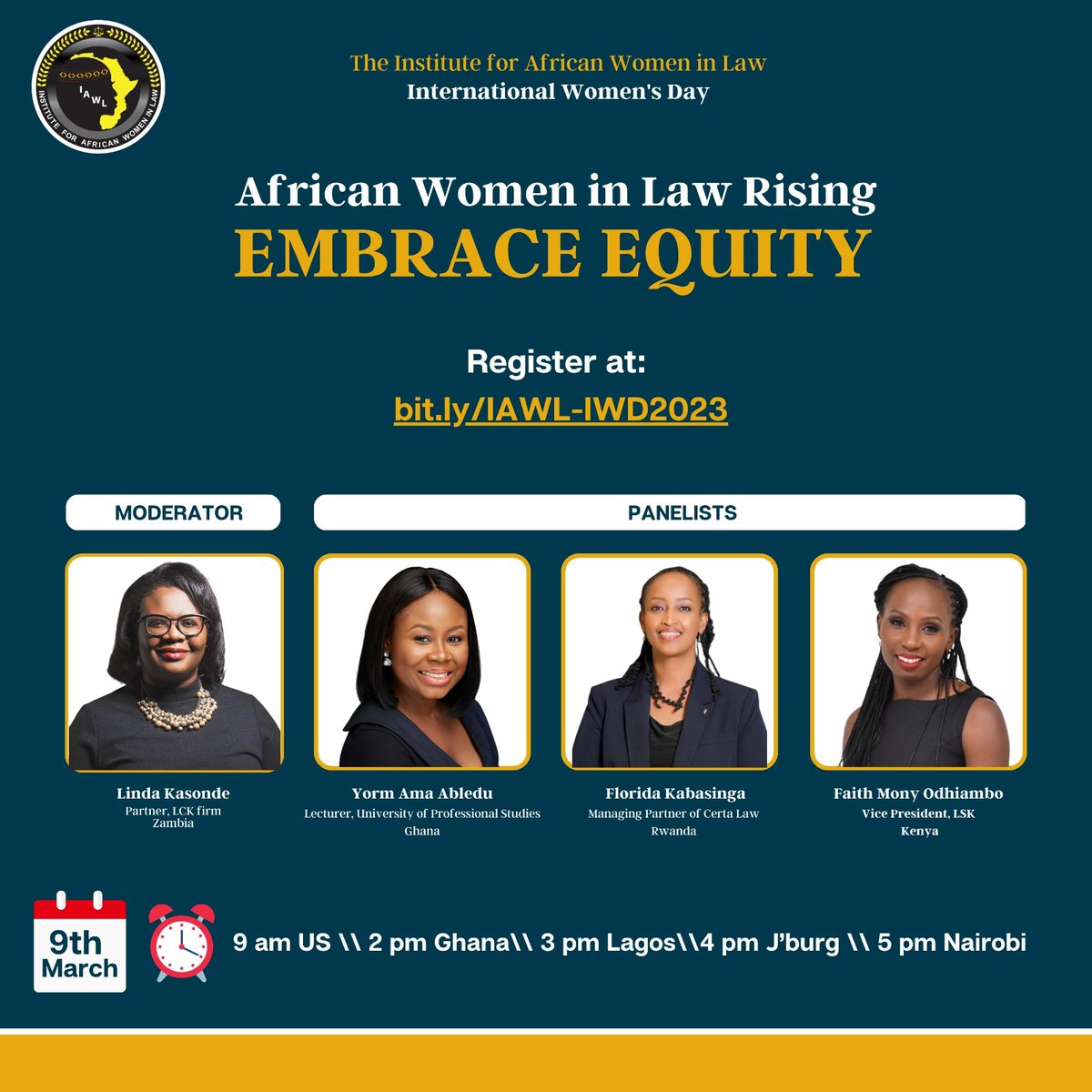 I will be moderating this discussion with rising women lawyers on 9th March 2023 at 4pm CAT to mark International Women's Day. To register, please click on the link below:
https://t.co/Gao628jx7W https://t.co/07jM1pXZU4