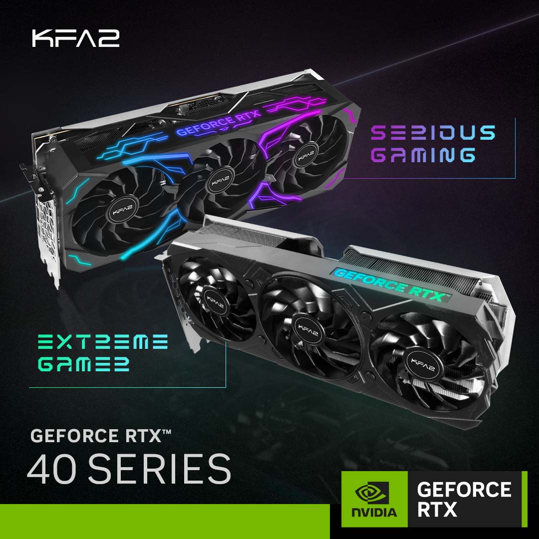 kfa2gaming's tweet photo. Gear up with the latest KFA2 GeForce RTX™ 40 Series to enjoy smoother and faster gameplay, plus the most immersive gaming experience🤩!
Learn more: https://t.co/xrRb1hwack
#KFA2 #KFA2gaming #pcgaming #PC #SeriousGaming #ExtremeGamer #GeForceRTX40series https://t.co/fxi3Y26GN3