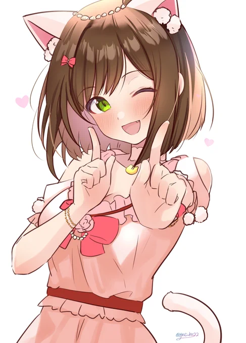急いで描いた恋ダンスみくにゃん!(遅刻)お誕生日&amp;恋曲実装おめでとう～～!!( >ω< )#前川みく生誕祭2023 