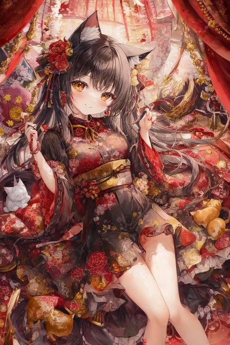 ラッキーキャット
#猫の日2023 
 AI 