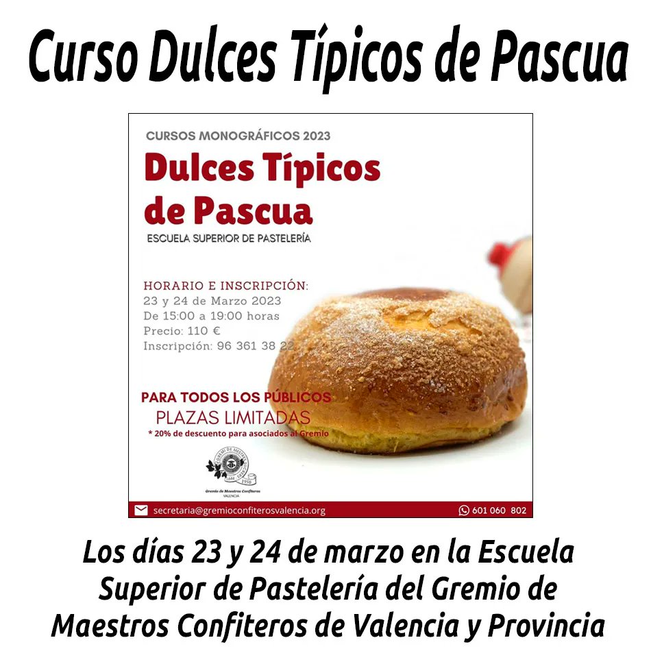 hosteleriaenvlc's tweet image. Curso Dulces Típicos de Pascua

hosteleriaenvalencia.com/noticias.asp?i…

@confiteros #CursoDulcesTipicosDePascua #HosteleriaEnValencia #FormacionHosteleria #FormacionPasteleria #GremioDeMaestrosConfiterosDeValenciaYprovincia #DulcesDePascua #PanQuemado #CocasPasasYnueces #MonaDePascua