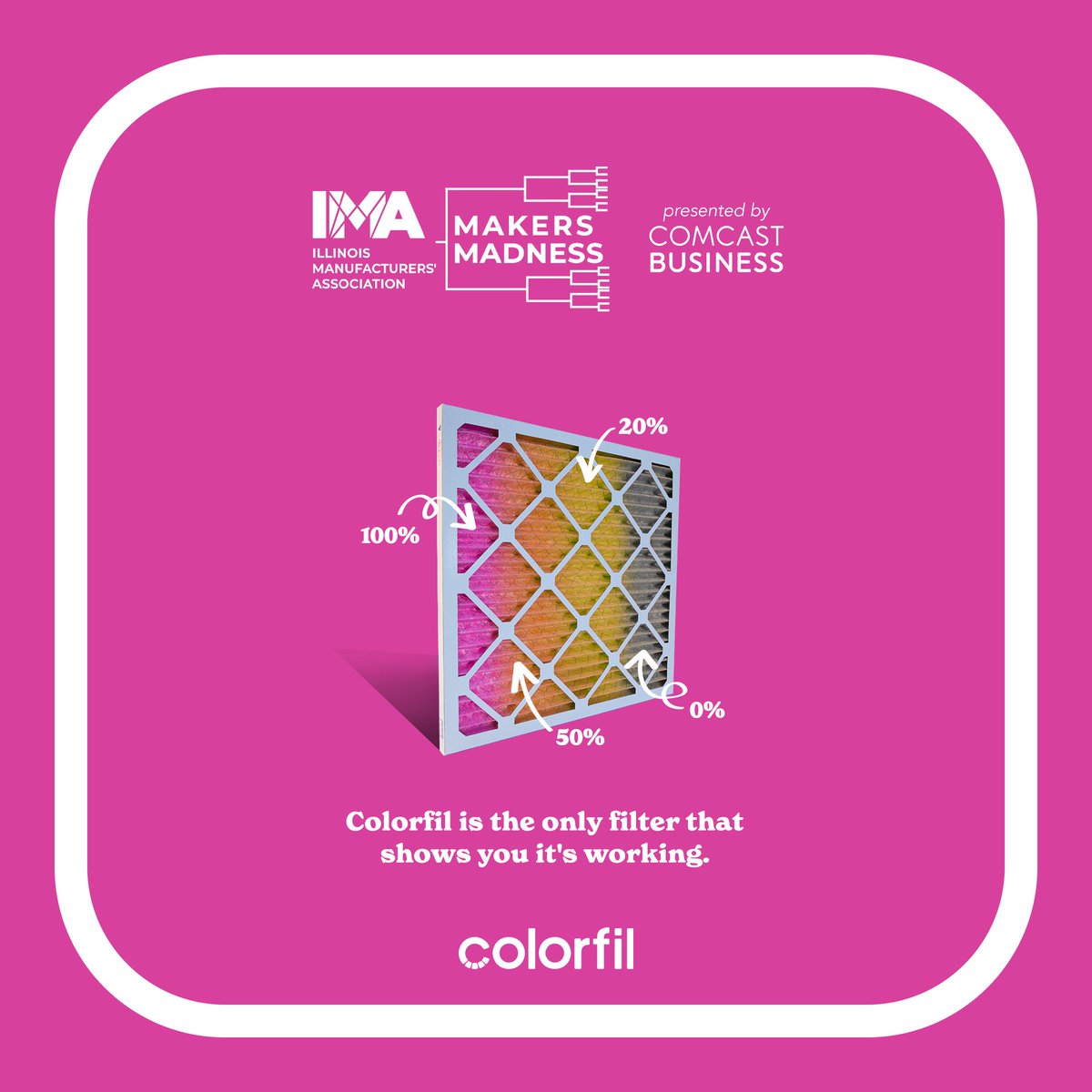 Colorfil Air Filters (@colorfil_air) on Twitter photo We've been nominated for Illinois Manufacturer's Association Makers' Madness "The Coolest Thing Made in Illinois," and now, it's time to vote. Vote today for Colorfil! here: bit.ly/3EwKztf
#madeinUSA #madeinillinois #illinois #ima #manufacturing #airfilters #comcast We've been nominated for Illinois Manufacturer's Association Makers' Madness "The Coolest Thing Made in Illinois," and now, it's time to vote. Vote today for Colorfil! here: bit.ly/3EwKztf
#madeinUSA #madeinillinois #illinois #ima #manufacturing #airfilters #comcast