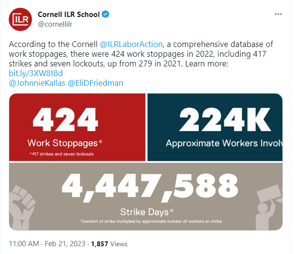 JohnWBudd's tweet photo. A stark contrast showing the importance of one's sampling frame, and highlighting the big gap that @ILRLaborAction is filling. https://t.co/kw9WbAMb6N