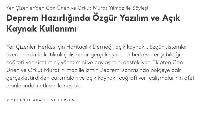 [TR] Deprem Hazırlığında Özgür Yazılım ve Açık Kaynak Kullanımı 

beyond.istanbul/2022/04/28/dep…