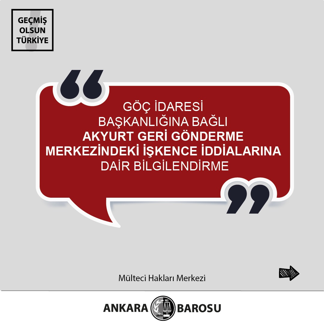 AnkaraHaklar's tweet photo. Göç İdaresi Başkanlığına bağlı Akyurt GGM'deki işkence iddialarına dair bilgilendirme 👇 https://t.co/1BFW9ou3Rd