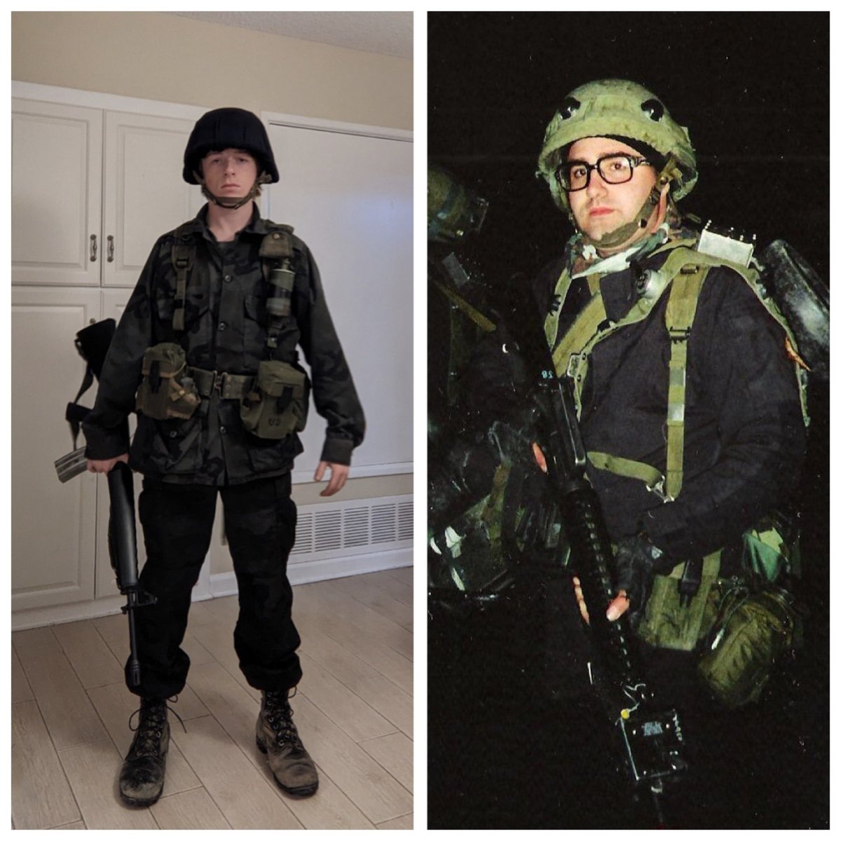 RyanMcbeth's tweet image. Who wore it better? My man Lucien living the 1990’s #OPFOR life today as an Airsoft role player inspired by Pvt Mcbeth in 1990’s Germany. @SkolkanAlliance are you guys hiring?