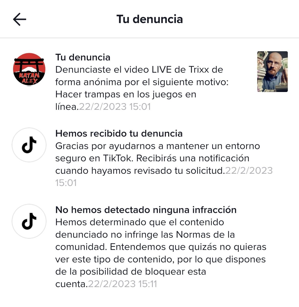 Katanalex's tweet photo. Hola @TikTok_ES !!
¿Por qué existe la opción de denunciar un LIVE por trampas en juegos online si luego no tomáis medidas?
"No hay incumplimiento"
En una cuenta que lleva VISIBLE el WALHACK y el SILENT AIM.
Lamentable...
#NoMasCheats #NoHackers #Warzone2 #CallofDuty https://t.co/D8IeO9uK3o