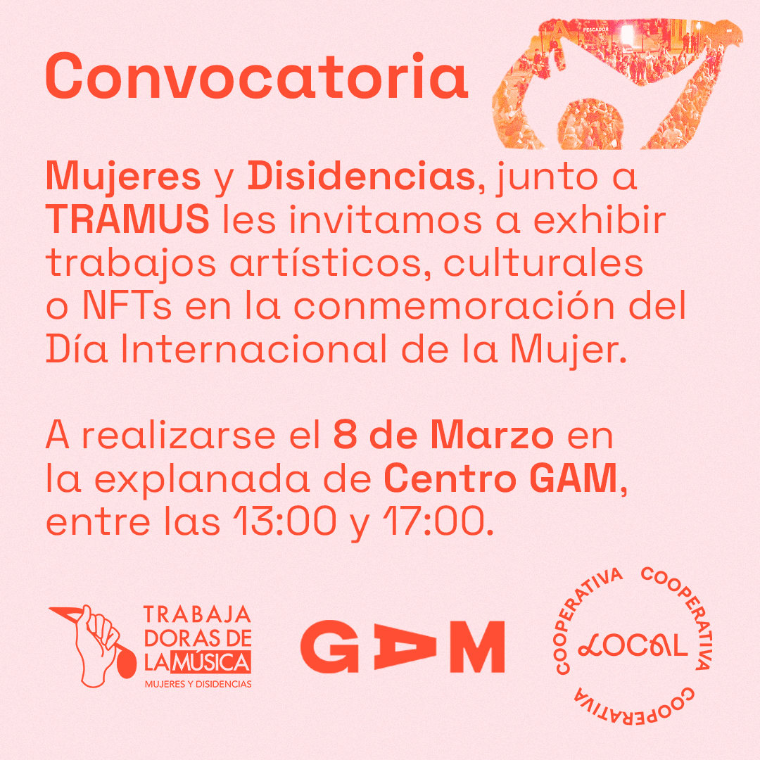 CoperativaLocal's tweet photo. [ 1 / 3 ] Convocatoria a Mujeres y Disidencias latinxs en la Web3 🎨

Para la conmemoración del 8M organizada por @tramusica en el icónico @CentroGAM, exhibiremos NFTs, arte y comunidades web3 en el epicentro de una de las mayores manifestaciones para tal día en LatAm 🧡 ¡RT! https://t.co/IB9239m4Fk