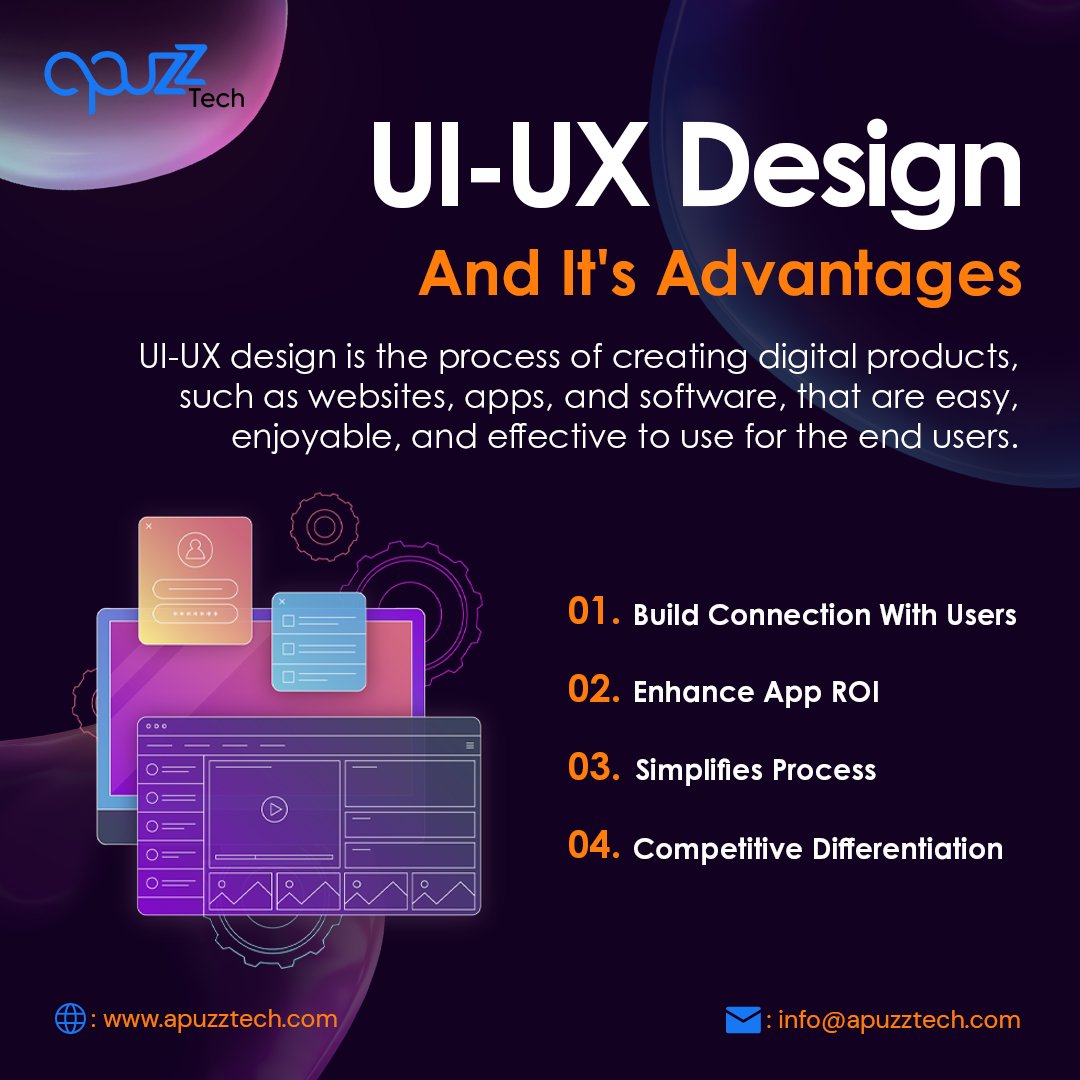 ApuzzTech's tweet image. Get ready to enhance your user's experience!🚀

Discover the advantages of UI-UX design and how it can help you connect with your audience. 👨‍💻💡

 For More Info
🌐 apuzztech.com

#UIUXdesign #apuzztech #UserExperience #Advantages #BusinessGrowth #CustomerSatisfaction