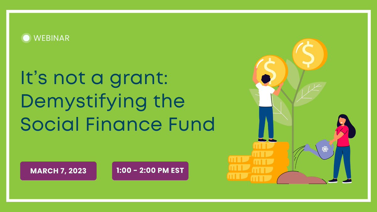 o_n_n's tweet photo. Confused about the Social Finance Fund? What is it and how can nonprofits use it to advance their missions? All that and more in our upcoming webinar! 

Join us on March 7 at 1pm EST. Register for free today: https://t.co/tupJcbVxlz https://t.co/ll76Cq6OoG