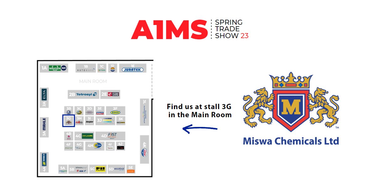 We will be at the @A1_Motor_Stores Spring Trade Show on Thursday 16th March. A1 members, look out for our stand 3G in the Main Room. See you there. #automotive #tradeshow #ukmfg