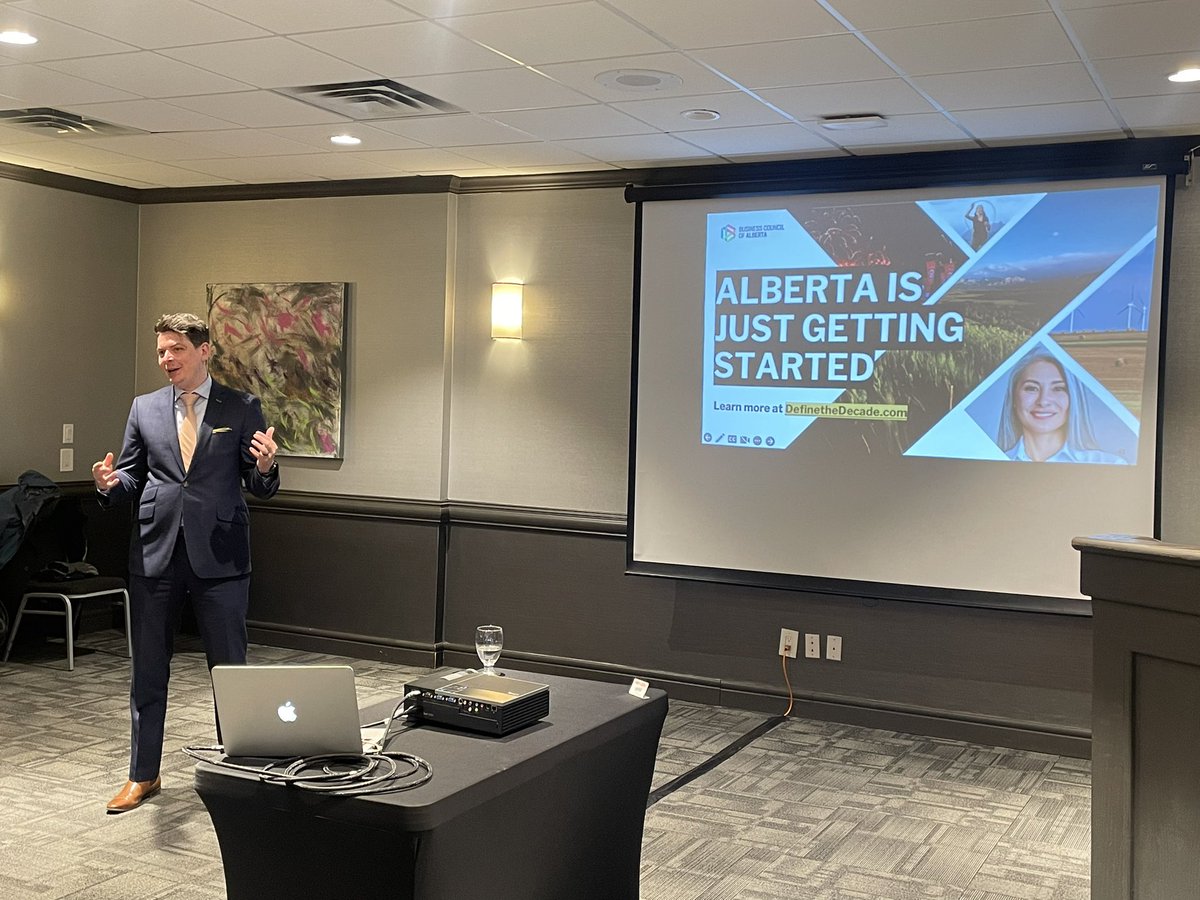 BizCouncilAB's tweet photo. Thank you to THECIS for inviting us to share the #DefinetheDecade vision and plan this morning with your members. We had a great time discussing the inspiring potential of our province! #AlbertaBetter https://t.co/7dNdrltbji