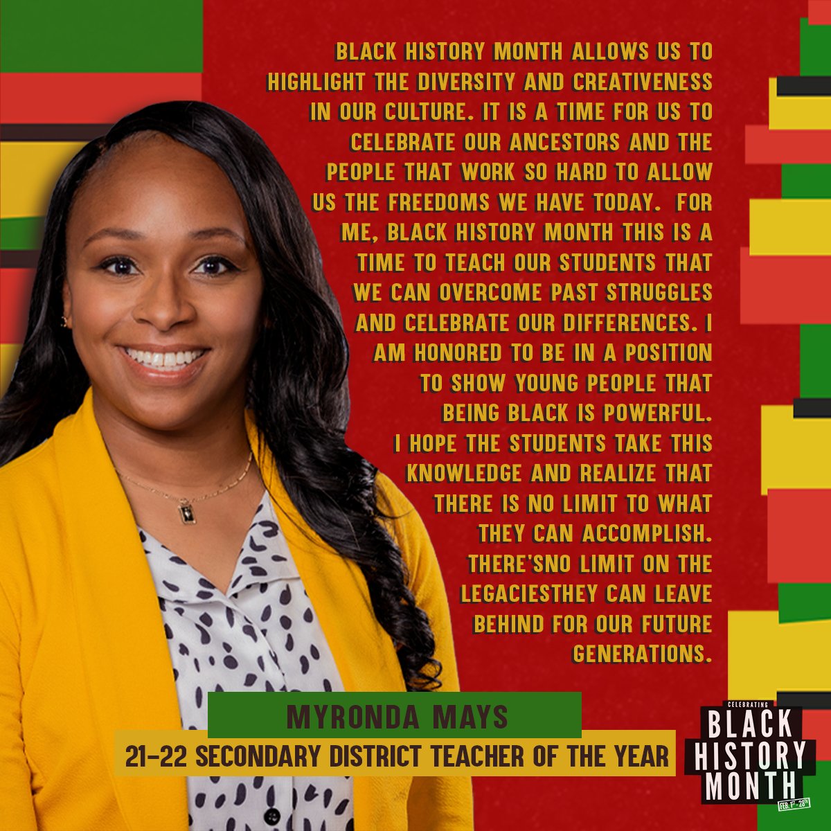 DuncanvilleISD's tweet photo. In honor of #BlackHistoryMonth, we are taking a moment to reflect on what Black history means to our teachers. As we listen to our teachers share their perspectives, we are reminded of the importance of celebrating and learning from Black history. #dvilleallin https://t.co/vTGQwBl6oL