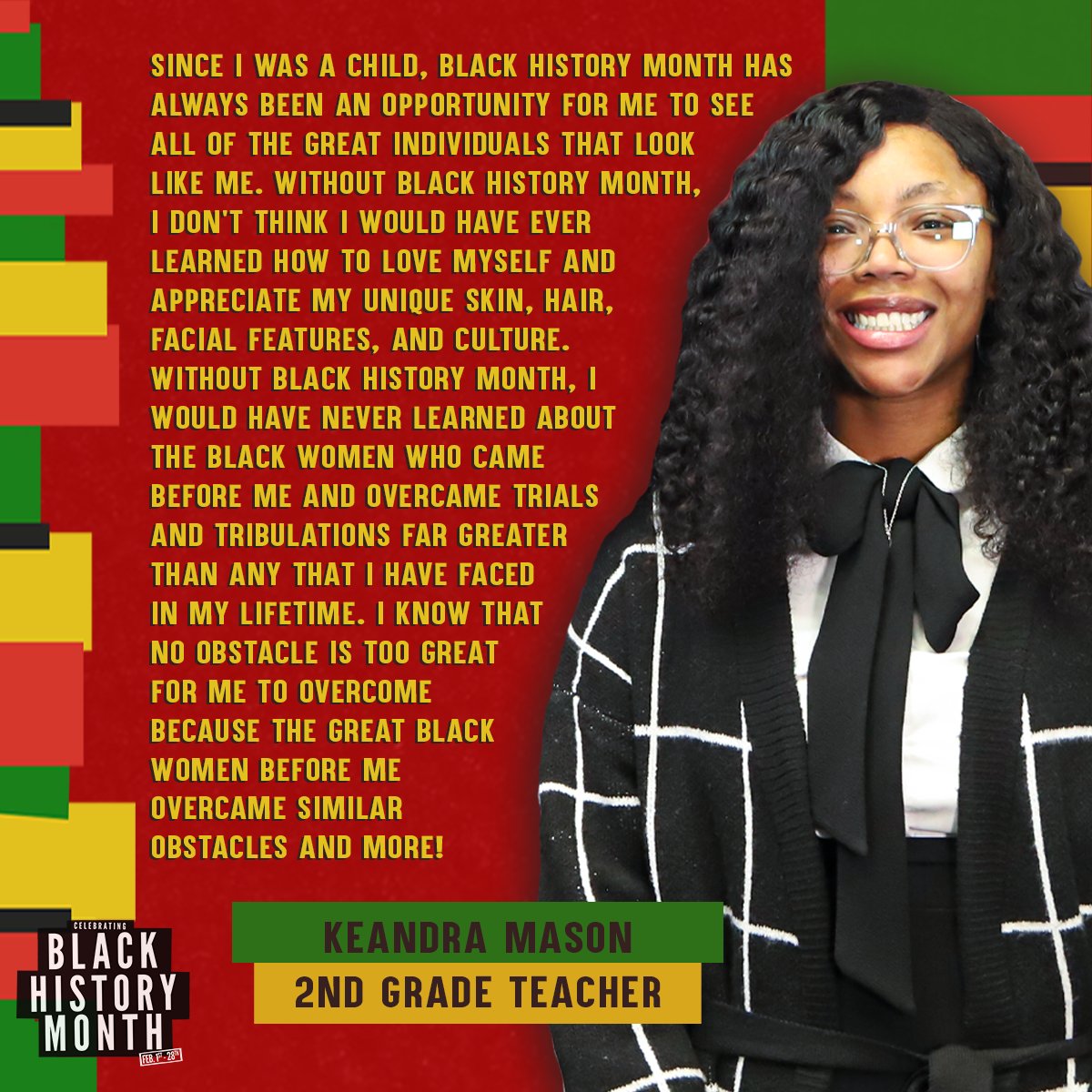 DuncanvilleISD's tweet photo. In honor of #BlackHistoryMonth, we are taking a moment to reflect on what Black history means to our teachers. As we listen to our teachers share their perspectives, we are reminded of the importance of celebrating and learning from Black history. #dvilleallin https://t.co/vTGQwBl6oL