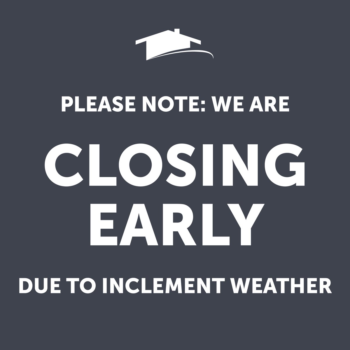 bakerbookstore's tweet photo. ⚠️ HOURS ANNOUNCEMENT! ⚠️ 
In light of the incoming storm, we are planning on closing our at 4:00PM today, Feb 22. We may decide to close earlier if the conditions worsen before that time. We apologize for any inconvenience this may cause and thank you for your understanding. https://t.co/Bfc2KlF3NO