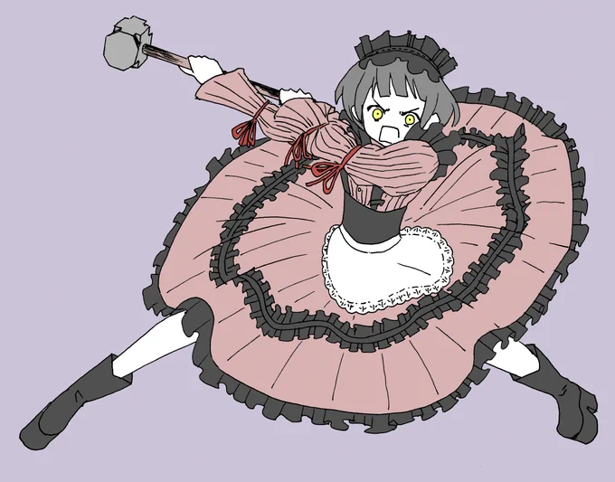 スレッジハンマーメイド3 #今日の絵練 