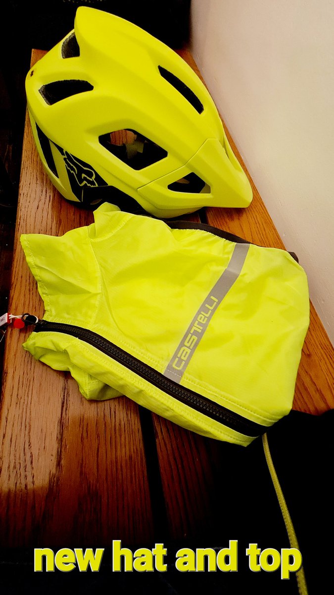 As a direct result of the horrible crash involving <a href="/mrdanwalker/">Dan Walker</a> — I'm now upping my level of fluorescent. This is how it works with cycling — you get the blame for all the bad driving around you.
Likely effect of my new hat and top on my personal safety: less than zero.
