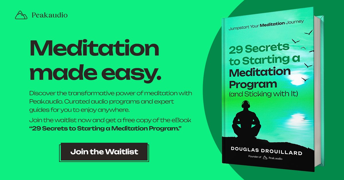 peakdotaudio's tweet photo. Transform your meditation with https://t.co/EPeff5SXQF 🧘

Join our waitlist and get a free copy of the eBook "29 Secrets to Starting a Meditation Program" 📗.

➡️ Join now here: https://t.co/CLsvizZqRv https://t.co/ZW2UIvWO6Z