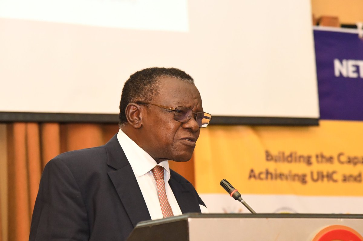 ppd_aro's tweet photo. Dr. Patrick Kadama the Director Policy and Strategy of the African Central for Global Health and Social Transformation @ACHEST1  giving his key note address at the #NEAPACOH2023. #SDGs #UHC. https://t.co/SLGpmyndP4