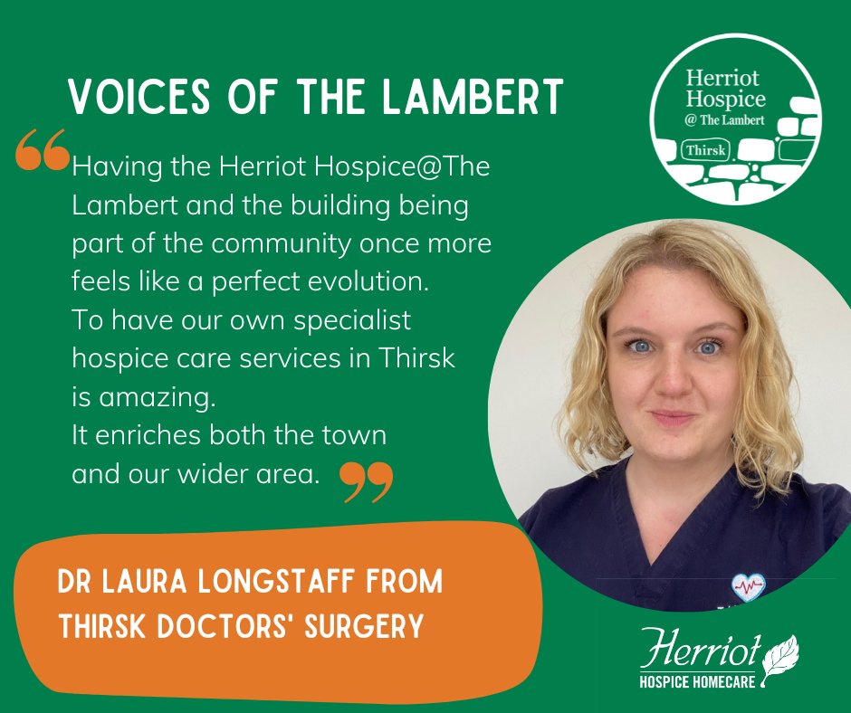 In the latest of our Voices of the Lambert series, Dr Laura Longstaff shares why she is supporting Herriot Hospice@The Lambert. Read more at herriothh.org.uk/thelambert to find out how the project will help more people living with terminal illness and how to get involved.