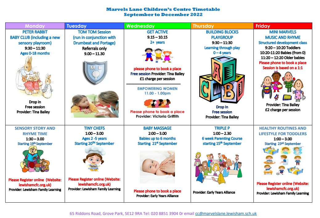 🌟FREE activities available for your little ones at Marvels Lane Children's Centre.🌟

#WeAreLewisham #primaryschool