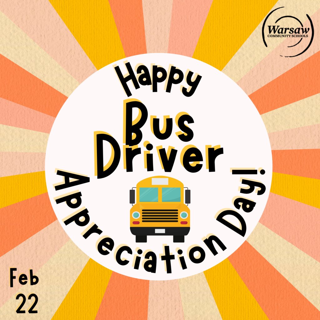 wcs_harrison's tweet photo. Today, on National School Bus Driver Appreciation Day, we want to take a moment to thank our drivers for all of their hard work. We are grateful for you today and EVERY day!  

Here are some of the drivers that we are thankful for!  #WCSmission #TogetherWeAreWARSAW https://t.co/KgZxlS5xLU