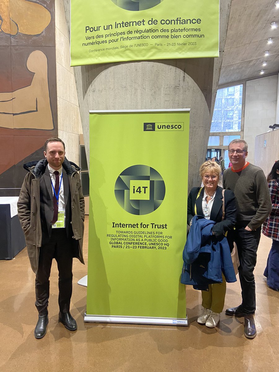 SweOECDUNESCO's tweet photo. Team 🇸🇪 is at @UNESCO to take part in the #InternetForTrust Conference. During the course of three days we will be discussing guidelines for regulating #digital platforms, how to improve reliability of #information &amp; how to protect #FreedomOfExpression &amp; #HumanRights. https://t.co/f0eIyppadZ