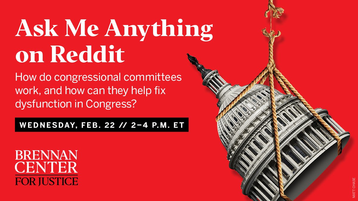 TODAY: <a href="/KornbergMaya/">Dr. Maya Kornberg</a> will host a Reddit AMA on how congressional committees work and how they can help fix dysfunction in Congress: