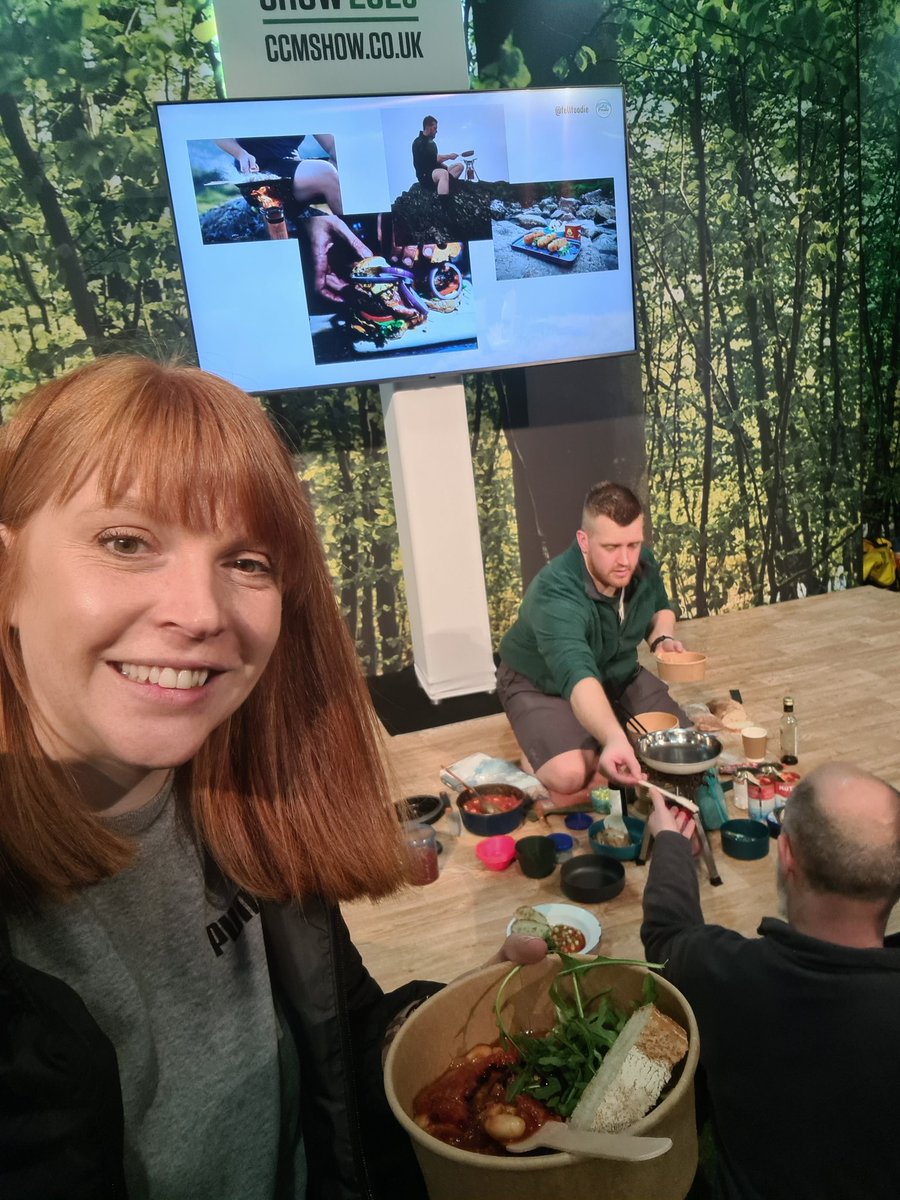 PennyAGibbs's tweet photo. It was a pleasure to meet you @FellFoodie @thenec today - delicious examples of cooking while  camping/hiking. My boys are never confident trying new foods, but they loved watching you cook and trying both dishes. Thank you! https://t.co/72JrAwSVeP