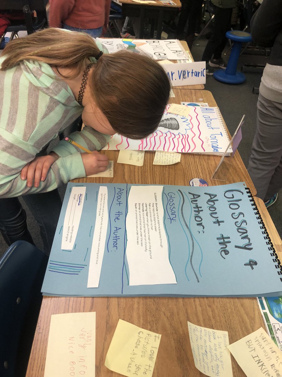 An exciting celebration for our writers after publishing our #nonfiction Big Books! Experts in their topics showcased their books and provided one another specific feedback. Well done, authors! #fourthgrade #AAP <a href="/FCPSR2/">FCPS Region 2</a> <a href="/fcpsaap/">FCPS AAP</a> <a href="/CamelotES_4th/">Camelot 4th Grade</a> <a href="/CamelotFCPS/">Camelot ES</a>