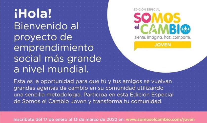 🤓Te invitamos a participar en la #convocatoria <a href="/somoselcambio__/">Somos el Cambio</a>  en donde podrás desarrollar un #proyecto de cambio que solucione algún problema de tu #comunidad. 
📝Consulta las #bases aquí y no te pierdas la oportunidad de ganar increíbles premios: bit.ly/3R5dbyE