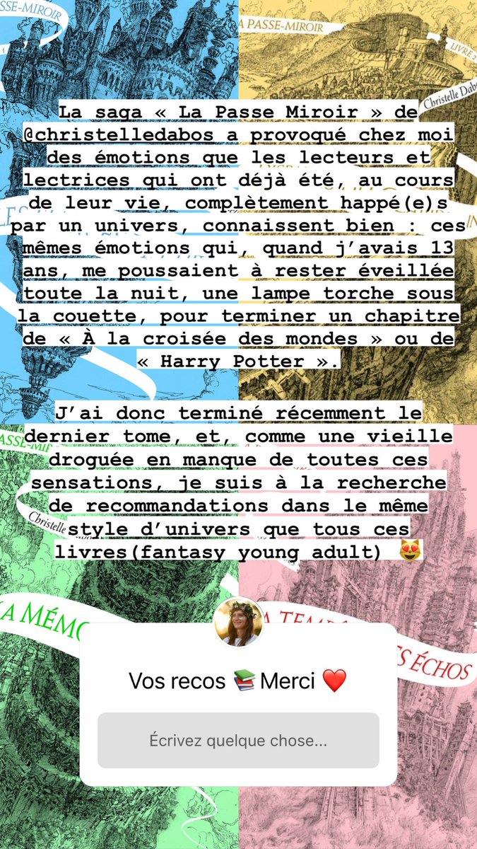 Avis à toutes celles et ceux qui ont été happé(e)s par l’univers de #LaPasseMiroir 🙏