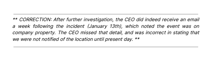 Can't help but notice that you've failed to share the latest statement here #wyrmwood, and are leaving up the old statement. It adds this detail: 

drive.google.com/file/d/1KTrh2B…