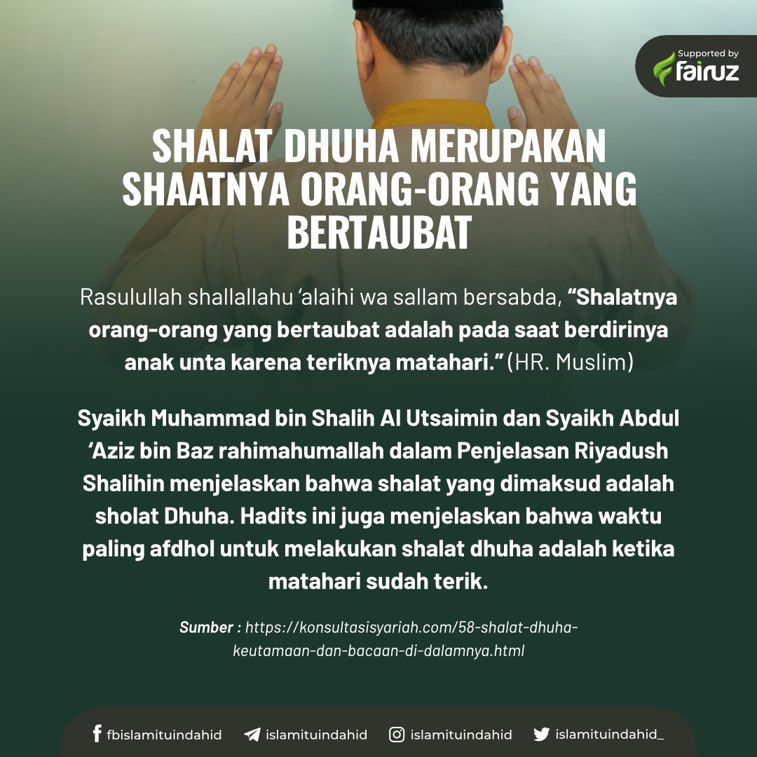 IslamituIndah_'s tweet photo. Shalat dhuha merupakan shaatnya orang-orang yang bertaubat https://t.co/1NSI8W8dAP