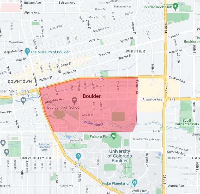 A shelter in place alert has been sent to this area via Everbridge