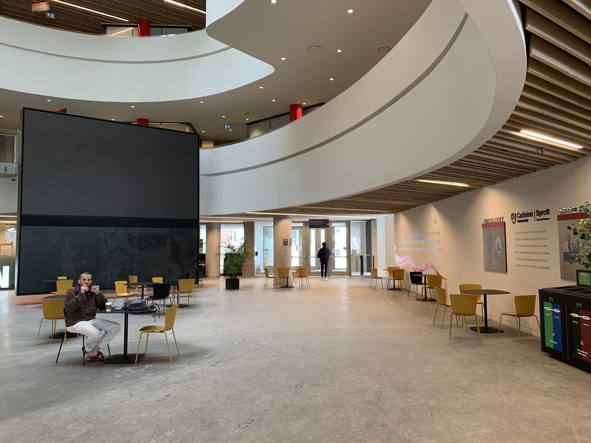 Hey <a href="/Dean_Sprott/">Howard Nemiroff</a> things are looking good back at base while you’re away! Strange visiting today and not seeing you but excited to do so in the very near future. Thx to <a href="/DavidJHornsby/">David J Hornsby</a> for the time and the tour of the incredible new learning space on campus. Congrats <a href="/Carleton_U/">Carleton University</a> !