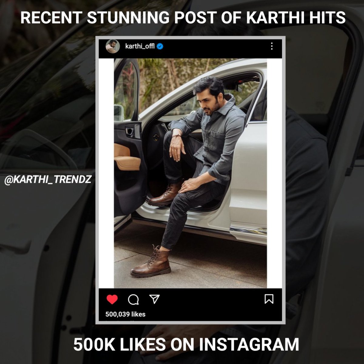 Exclusive Stunning @Karthi_offl Anna's Instagram Post Hits 500K+ Likes ! 🔥😎

#Karthi | #Japan | #Karthi25
 Thalivaa 🔥🔥