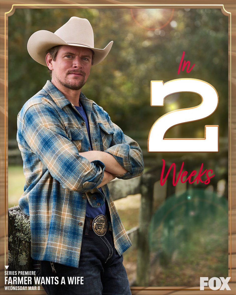 RealityClubFOX's tweet photo. OH CROP! #FarmerWantsAWife premieres in  2️⃣ weeks! 🤠 🌱 https://t.co/91TBgEbX8j