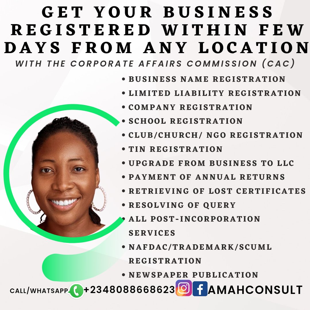 Reniksola's tweet photo. How can I serve you?

Which of my services do you need?

#cacagent #annualreturnsfilling https://t.co/Wyji6PzGlw
