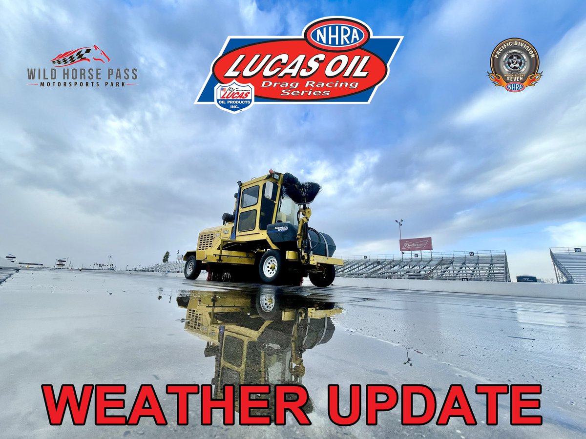nhrad7's tweet photo. Attention in the Pits!! The track hosted Test &amp; Tune that was scheduled today (February 22nd) from 10:00am - 5:00pm has been pushed back until at least Noon due to the High Winds and Rain! Please follow this post as we continue to make updates if anything should change! https://t.co/S2QnjoB2yv