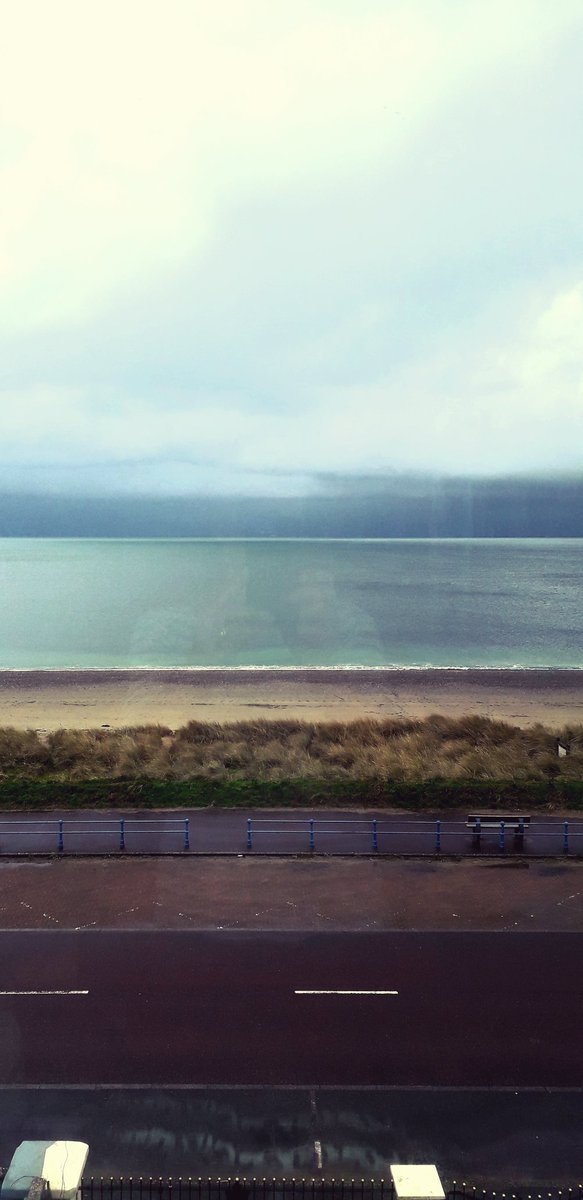 Rothko goes to the seaside, ghost Lois & bench. #CardiganBay