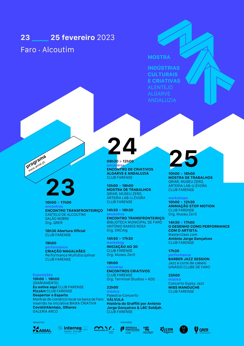 📣 𝐀𝐫𝐫𝐚𝐧𝐜𝐚 𝐣á 𝐚𝐦𝐚𝐧𝐡ã 𝐚 𝐌𝐈𝐂𝐂𝐀𝐀𝐀 - 𝐌𝐨𝐬𝐭𝐫𝐚 𝐝𝐚𝐬 𝐈𝐧𝐝ú𝐬𝐭𝐫𝐢𝐚𝐬 𝐂𝐮𝐥𝐭𝐮𝐫𝐚𝐢𝐬 𝐞 𝐂𝐫𝐢𝐚𝐭𝐢𝐯𝐚𝐬 - 𝐀𝐥𝐞𝐧𝐭𝐞𝐣𝐨 - 𝐀𝐥𝐠𝐚𝐫𝐯𝐞 - 𝐀𝐧𝐝𝐚𝐥𝐮𝐳𝐢𝐚!

#algarve #alentejo #andaluzia #faro #alcoutim #cultura #criativos