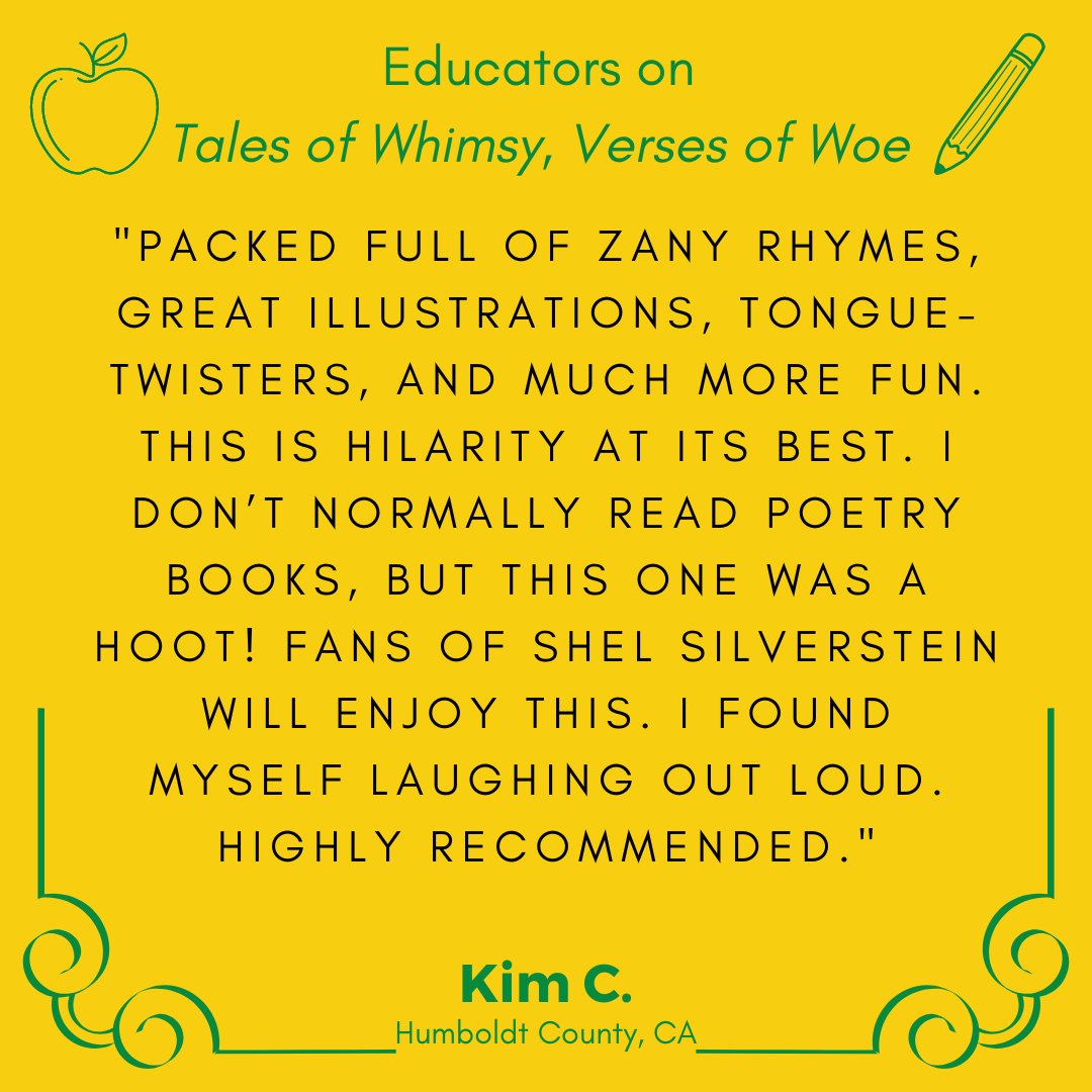 timderoche's tweet photo. Thank you again to all the educators and librarians showing their support for Tales of Whimsy, Verses of Woe on NetGalley. It is a joy to read these!

If you loved #talesofwhimsy, consider adding your review to Goodreads: https://t.co/ct8iZZxVRj

Illustrations by @printgonzalez https://t.co/xcvaz91DMp